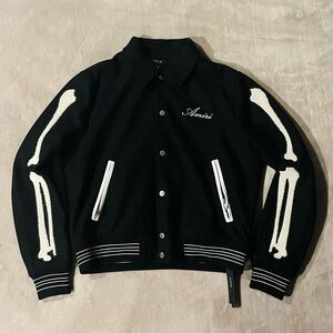 AMIRI Bones Black Wool Varsity Jacket Men’s Size Large